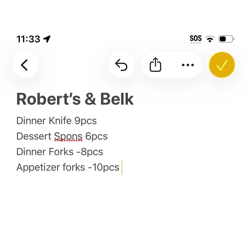 Roberts & Belk 18/10 Stainless Steel Flatware Set 33pc Silver Knives Forks Spoon